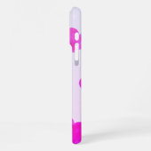 ピンクの水色のハートカスタムカップル名イニシャル iPhoneケース (左側面)