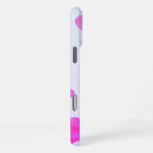 ピンクの水色のハートカスタムカップル名イニシャル iPhoneケース (右側面)