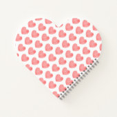 ピンクの水色のハートパターン ノートブック (裏面)