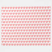 ピンクの水色のハートパターン フリースブランケット (正面(横))