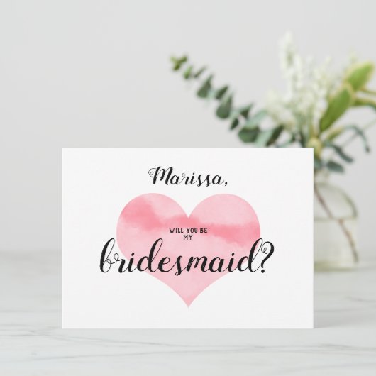 ピンクの水色のハート私の花嫁の詩 招待状 (スタンド正面)