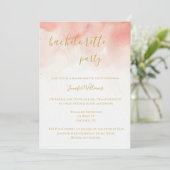 ピンクの水色のバチェロレッテ招待状 招待状 (スタンド正面)