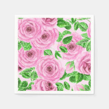 ピンクの水色のバラと葉バッド・パター