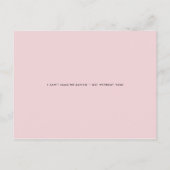 ピンクの水色のバラは私の花嫁になる インビテーションポストカード (裏面)