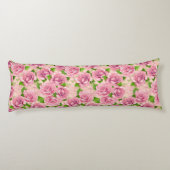 ピンクの水色のバラパターン ボディピロー (裏面)