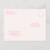 ピンクの水色のバラブライダルシャワー招待 インビテーションポストカード (裏面)