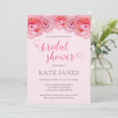 ピンクの水色のバラブライダルシャワー招待 招待状 (スタンド正面)