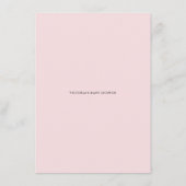 ピンクの水色のバラベビーシャワービンゴゲーム エンクロージャーカード (裏面)