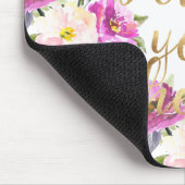 ピンクの水色のバラ後を追お客様のハート マウスパッド (コーナー)