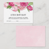 ピンクの水色のバラ赤ちゃんシャワー推測ゲーム エンクロージャーカード (正面/裏面)
