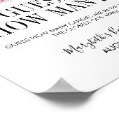 ピンクの水色のバラ赤ちゃんシャワー推測ゲーム ポスター (角)