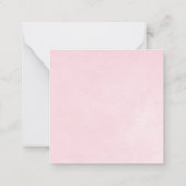 ピンクの水色のバラ赤ちゃんシャワー ノートカード (裏面)