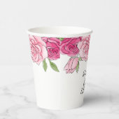 ピンクの水色のバラ赤ちゃんシャワー 紙コップ (右)