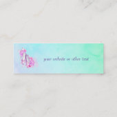 ピンクの水色のバレエ靴と牡丹と弓 スキニー名刺 (裏面)