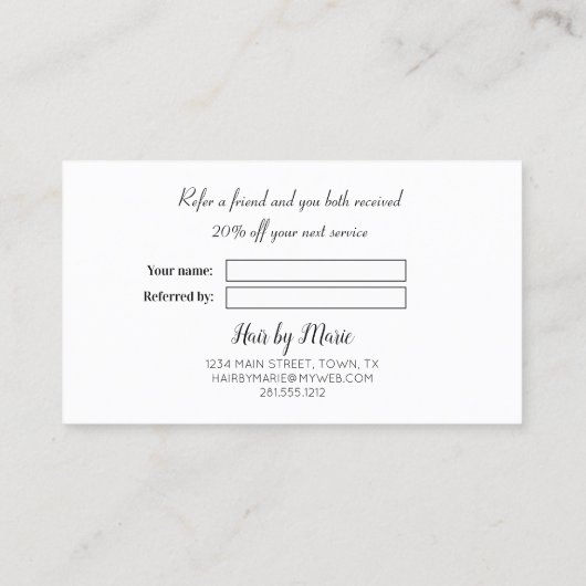 ピンクの水色のフローラが友達を参照 紹介カード (裏面)