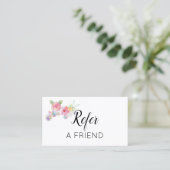 ピンクの水色のフローラが友達を参照 紹介カード (スタンド正面)