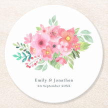 ピンクの水色のフローラの緑の名前の結婚日付