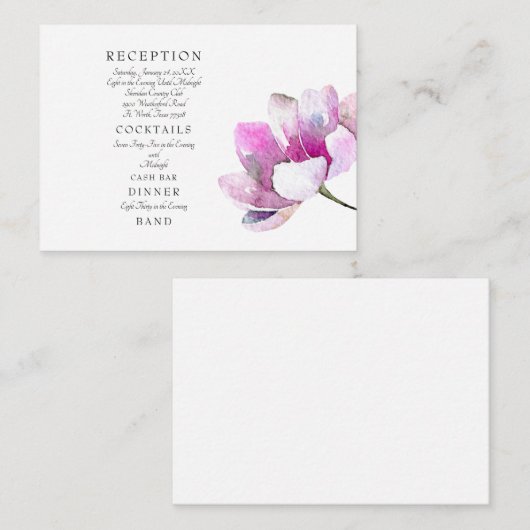 ピンクの水色のフローラを受け取る。キャッシュバー結婚ズ エンクロージャーカード (正面/裏面)