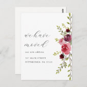 ピンクの水色のフローラアドレスの変更の移動 ポストカード (正面/裏面)