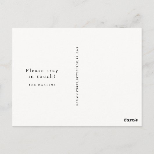 ピンクの水色のフローラアドレスの変更の移動 ポストカード (裏面)