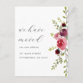 ピンクの水色のフローラアドレスの変更の移動 ポストカード (正面)