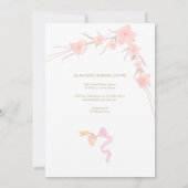 ピンクの水色のフローラエレガントベビーシャワー 招待状 (裏面)