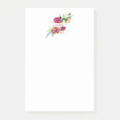 ピンクの水色のフローラ パーソナライズされた ポストイット (正面)