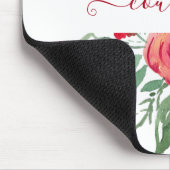 ピンクの水色のフローラ パーソナライズされた マウスパッド (コーナー)