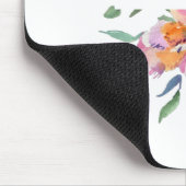 ピンクの水色のフローラ パーソナライズされた マウスパッド (コーナー)