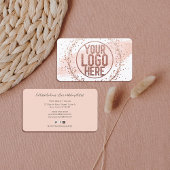 ピンクの水色のブラシストロークグリッター紙吹雪ロゴ 名刺