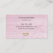 ピンクの水色のブラシストローク金ゴールドをロゴバジンに 名刺 (裏面)