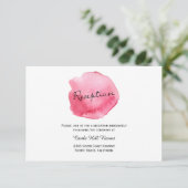 ピンクの水色のブラシストローク – 披露宴カード 招待状 (スタンド正面)