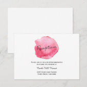 ピンクの水色のブラシストローク – 披露宴カード 招待状 (正面/裏面)