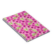 ピンクの水色のペチュニアの花柄 ノートブック (右側)