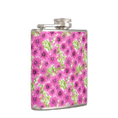 ピンクの水色のペチュニアの花柄 フラスク (右)