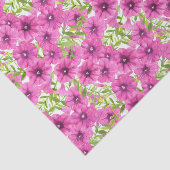 ピンクの水色のペチュニアの花柄 薄葉紙 (詳細)