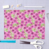 ピンクの水色のペチュニアの花柄 薄葉紙 (クラフト)