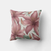 ピンクの水色のユリ花 クッション (裏面)