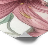 ピンクの水色のユリ花 ポスター (角)