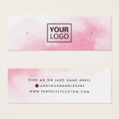 ピンクの水色のロゴのスタッドイヤリングディスプレイカード (正面&裏面)