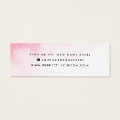 ピンクの水色のロゴのスタッドイヤリングディスプレイカード (裏面)