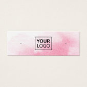 ピンクの水色のロゴのスタッドイヤリングディスプレイカード (正面)