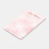 ピンクの水色のロマンチックなスクリプト名 ポストイット (アングル)