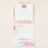 ピンクの水色のロ縁どゴイヤリングディスプレイカード (正面&裏面)