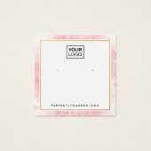 ピンクの水色のロ縁どゴイヤリングディスプレイカード (正面)