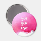 ピンクの水色の前向きyesメッセージ引用文 マグネット (正面/裏面)