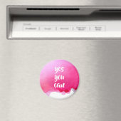 ピンクの水色の前向きyesメッセージ引用文 マグネット (インサイチュ (食洗機))