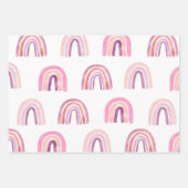 ピンクの水色の女の子恐竜ボホレインボウズ ラッピングペーパーシート (正面2)