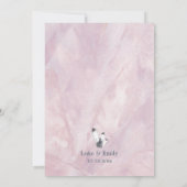 ピンクの水色の宝石結婚と宝石 招待状 (裏面)