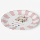 ピンクの水色の小さなかぼちゃの赤ちゃん女の子シャワー ペーパープレート (アングル)